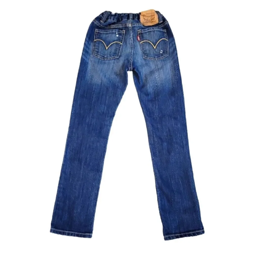 EC LEVI'S BOYFRIEND FIT ADJUSTABLE WAIST DISTRESSED JEANS SZ. 8